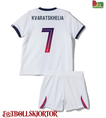 Paris Saint-Germain Khvicha Kvaratskhelia #7 Borta Kläder Barn 2026-27 Kortärmad (+ Korta byxor)